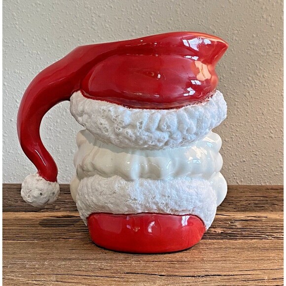 Vintage Winking Santa Claus Christmas Decoration Pitcher MCM Used - Picture 5 of 11